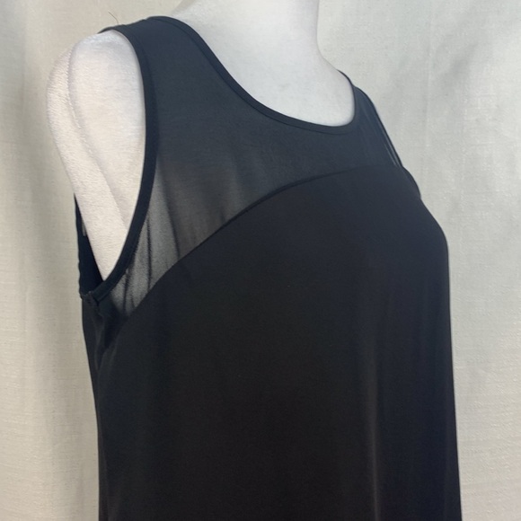 BCX Sheer Overlay Cross Front Sleeveless Tank - Picture 4 of 13